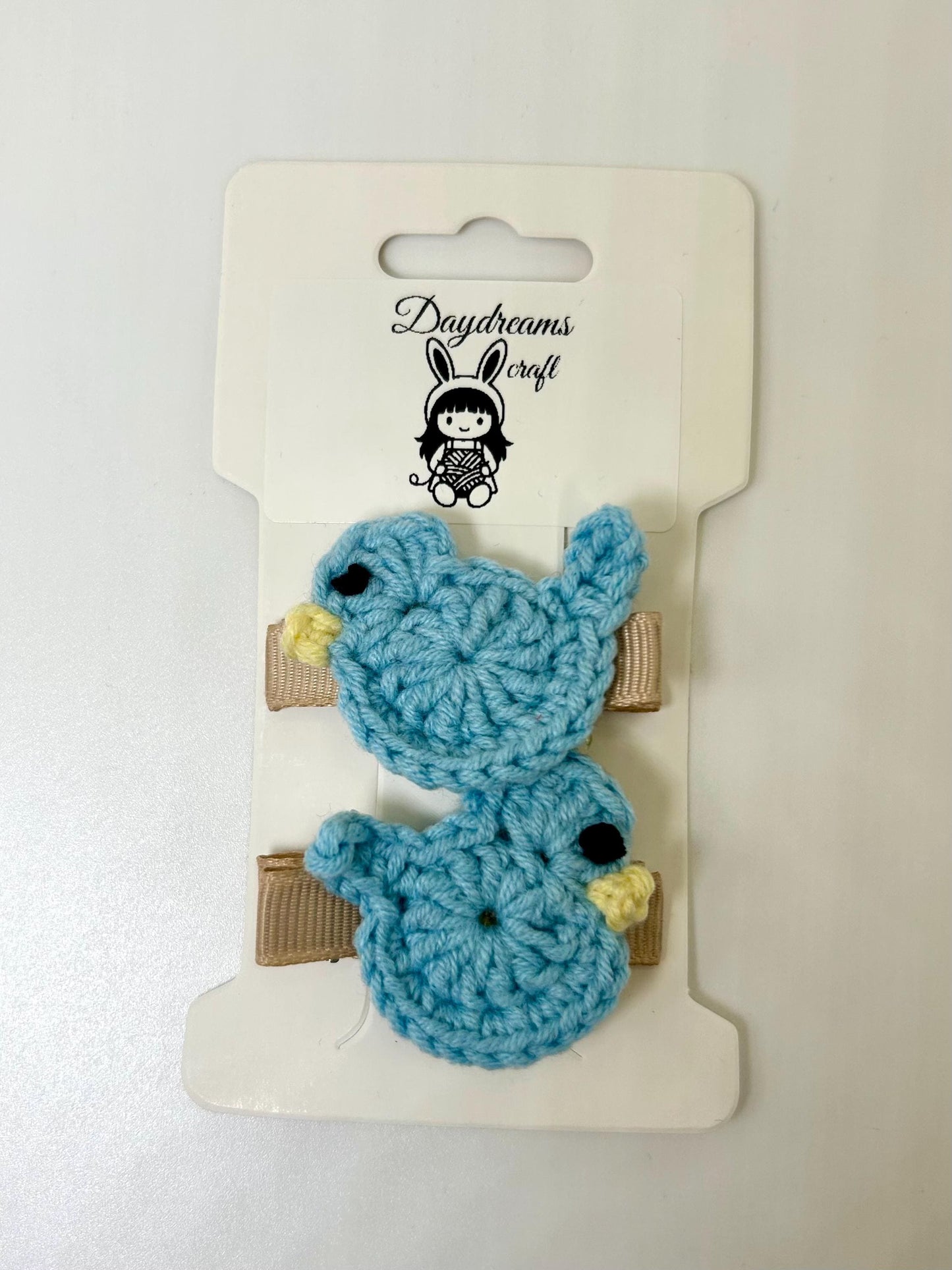 Crochet Hair Clips with Handmade Applique: Flowers or animals