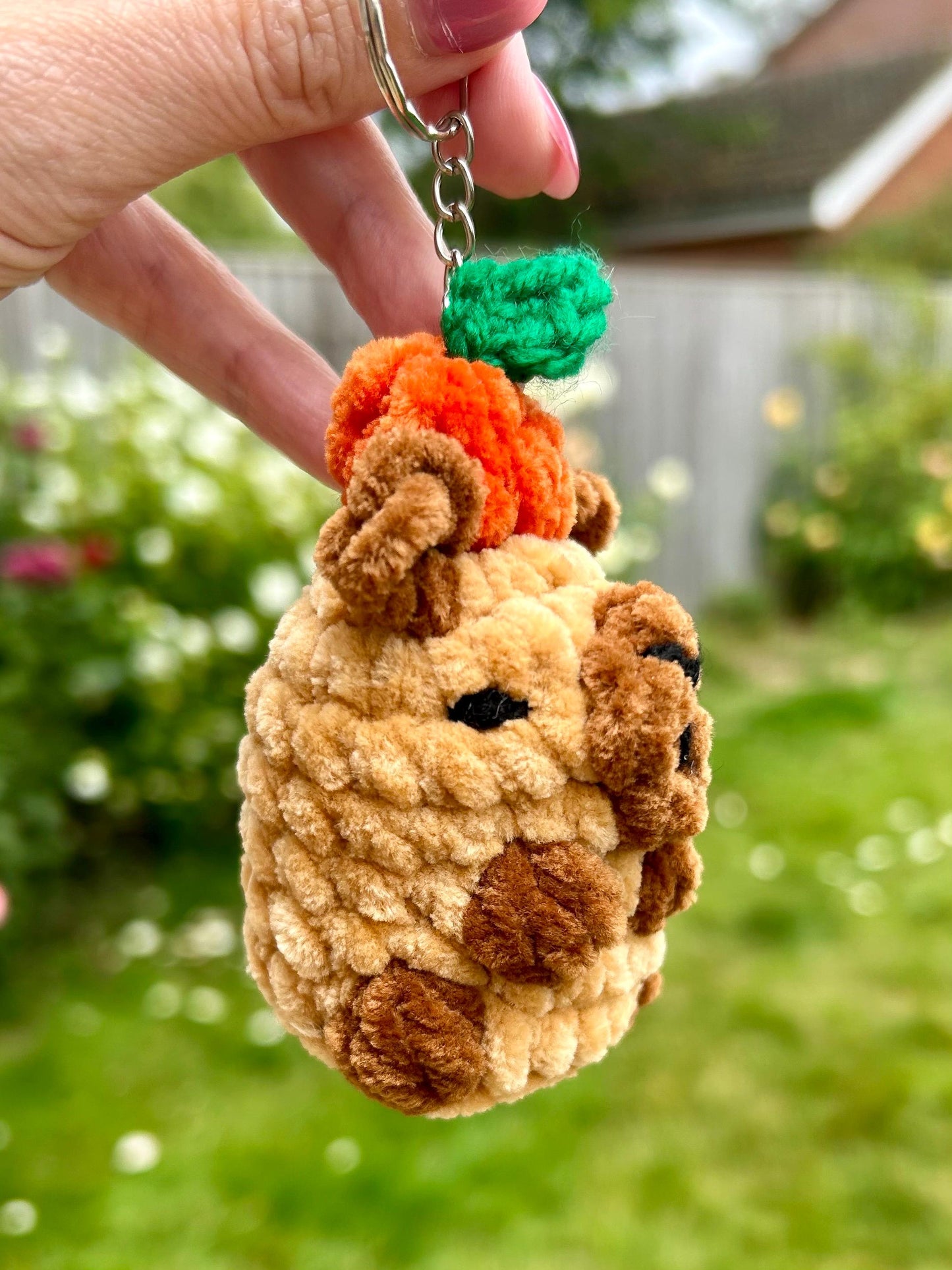Capybara Crochet Keychain – Handmade Keyring for Animal Lovers