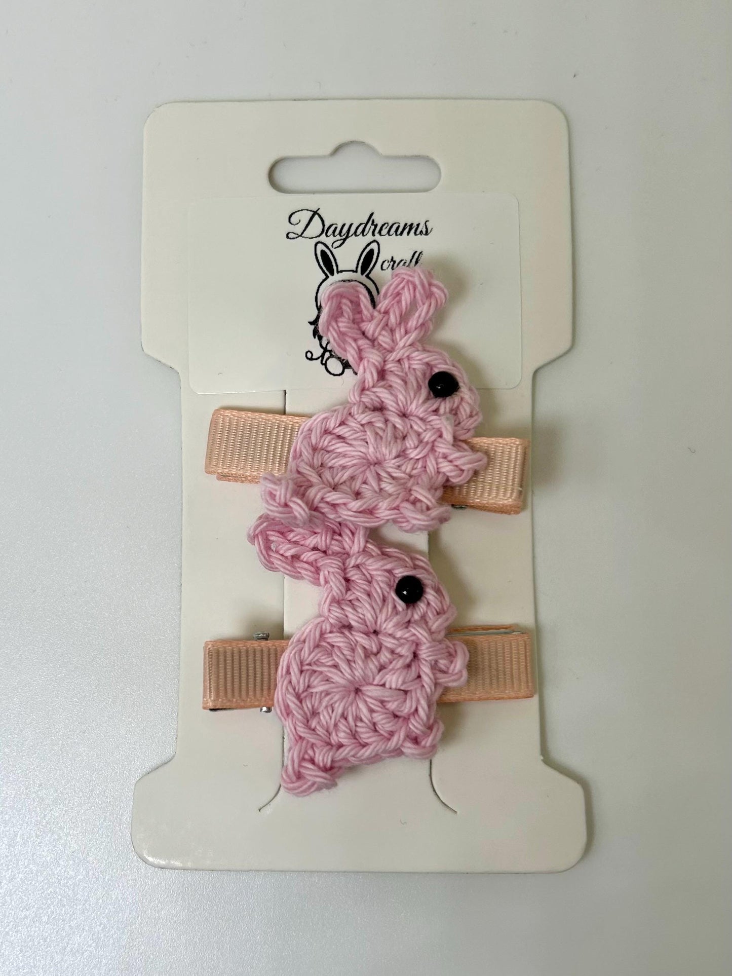 Crochet Hair Clips with Handmade Applique: Flowers or animals