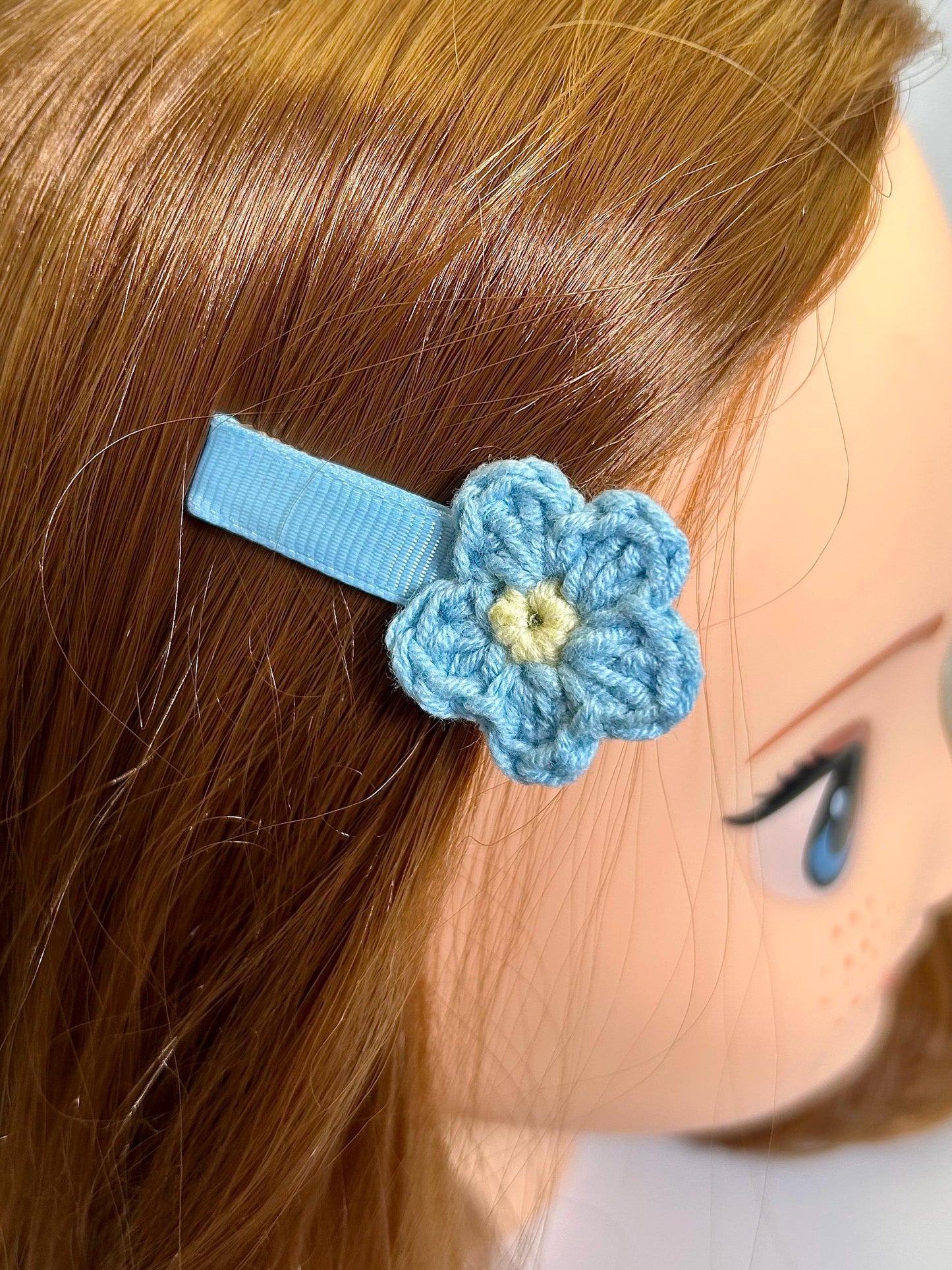 Crochet Hair Clips with Handmade Applique: Flowers or animals