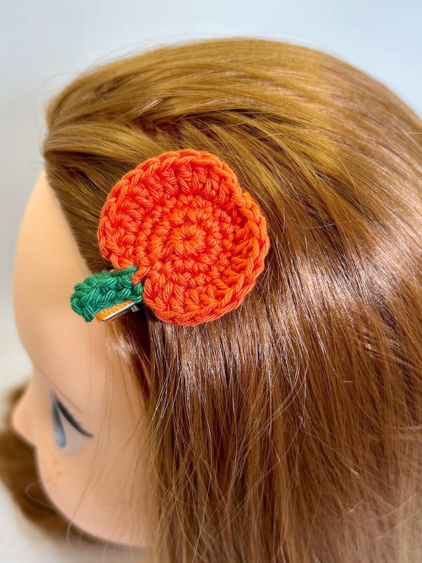 Halloween hair clips. Witch hat and pumpkin; glow in the dark ghosts.