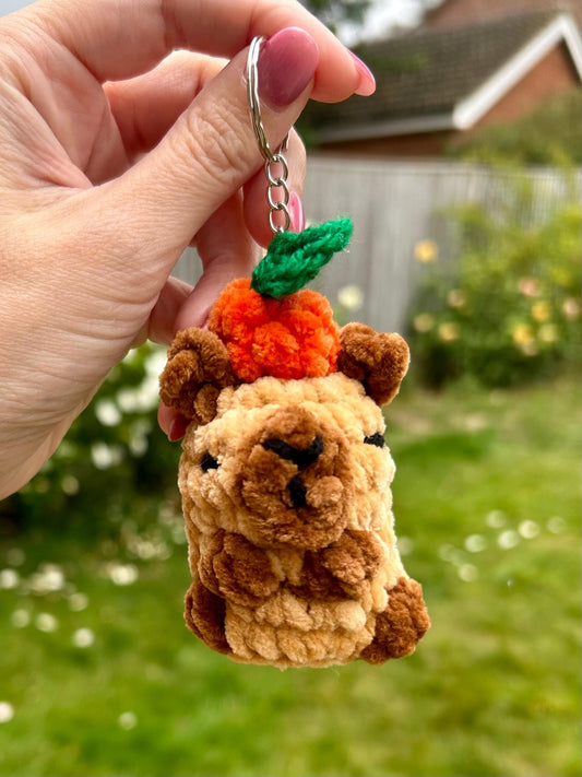 Capybara Crochet Keychain – Handmade Keyring for Animal Lovers