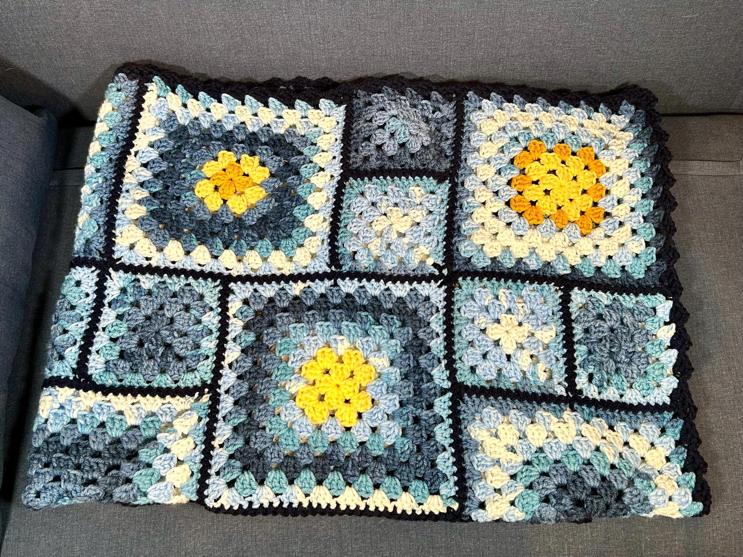 The Starry Night blanket crochet pattern. PDF download, UK and US terms.