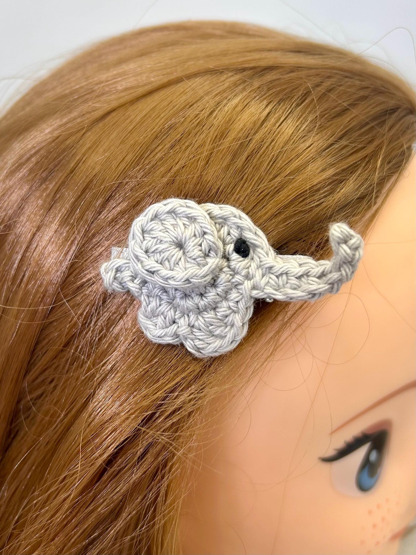 Crochet Hair Clips with Handmade  Applique: Flowers or animals