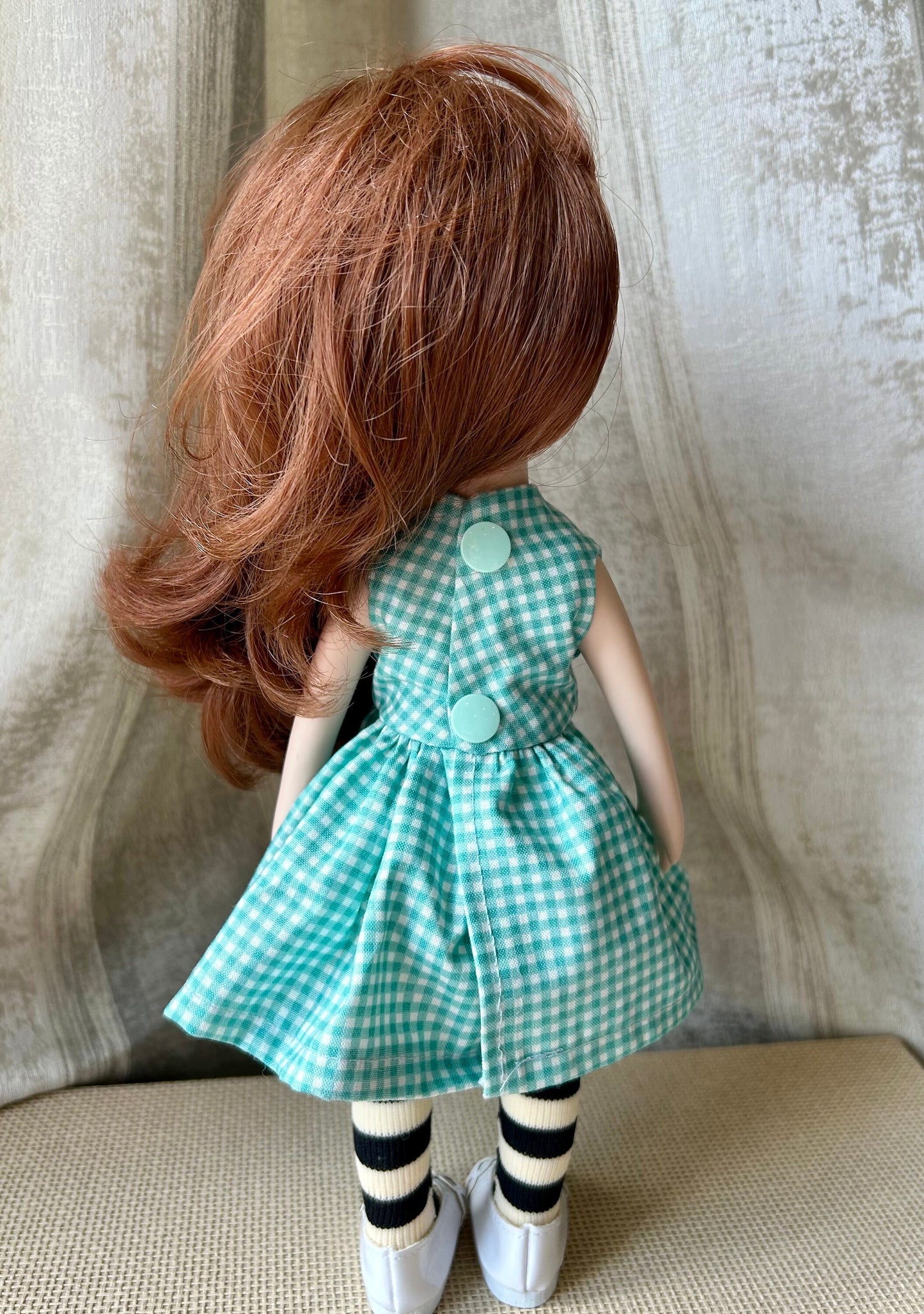 Gingham dress for Gorjuss dolls