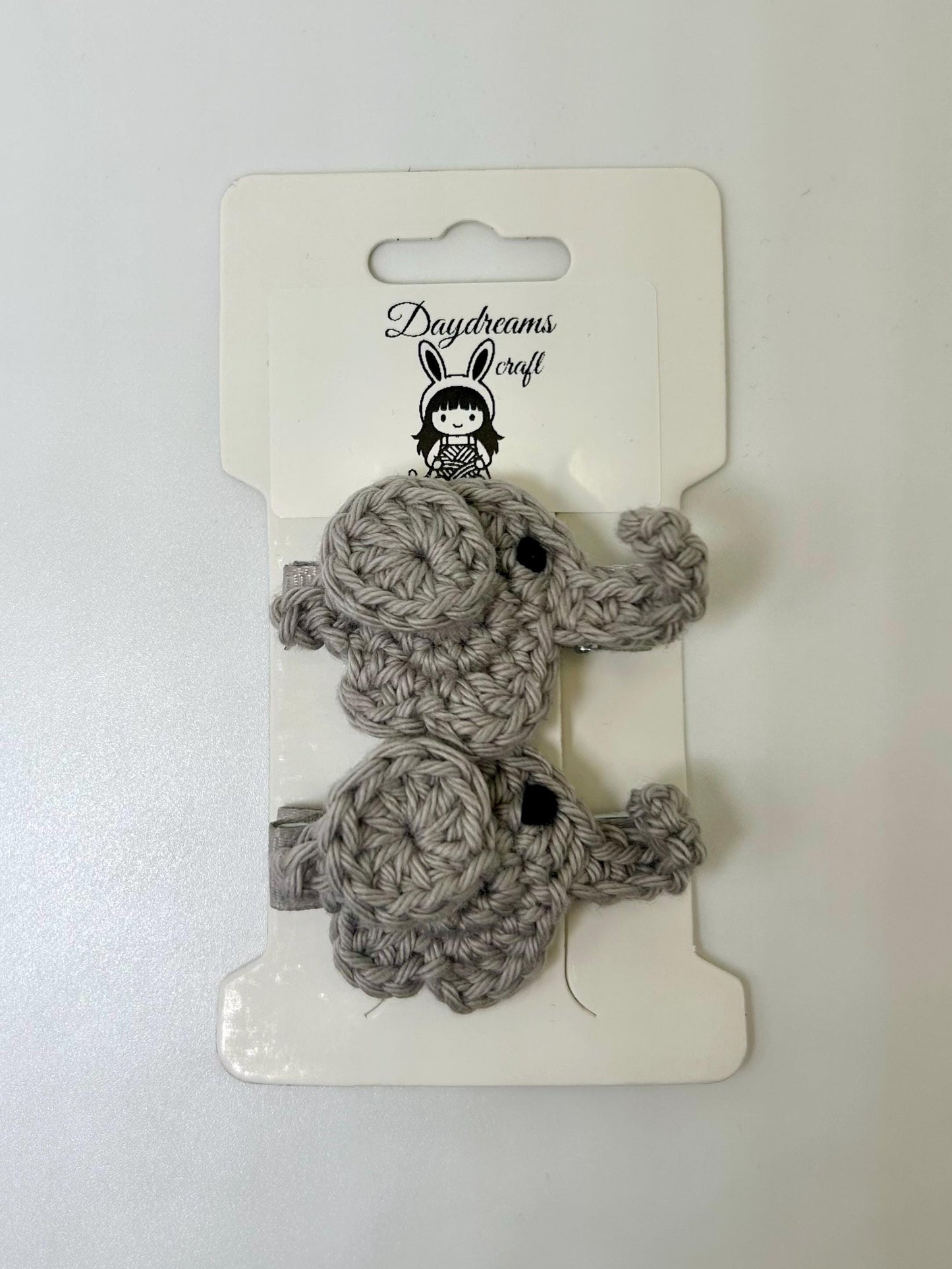 Crochet Hair Clips with Handmade  Applique: Flowers or animals