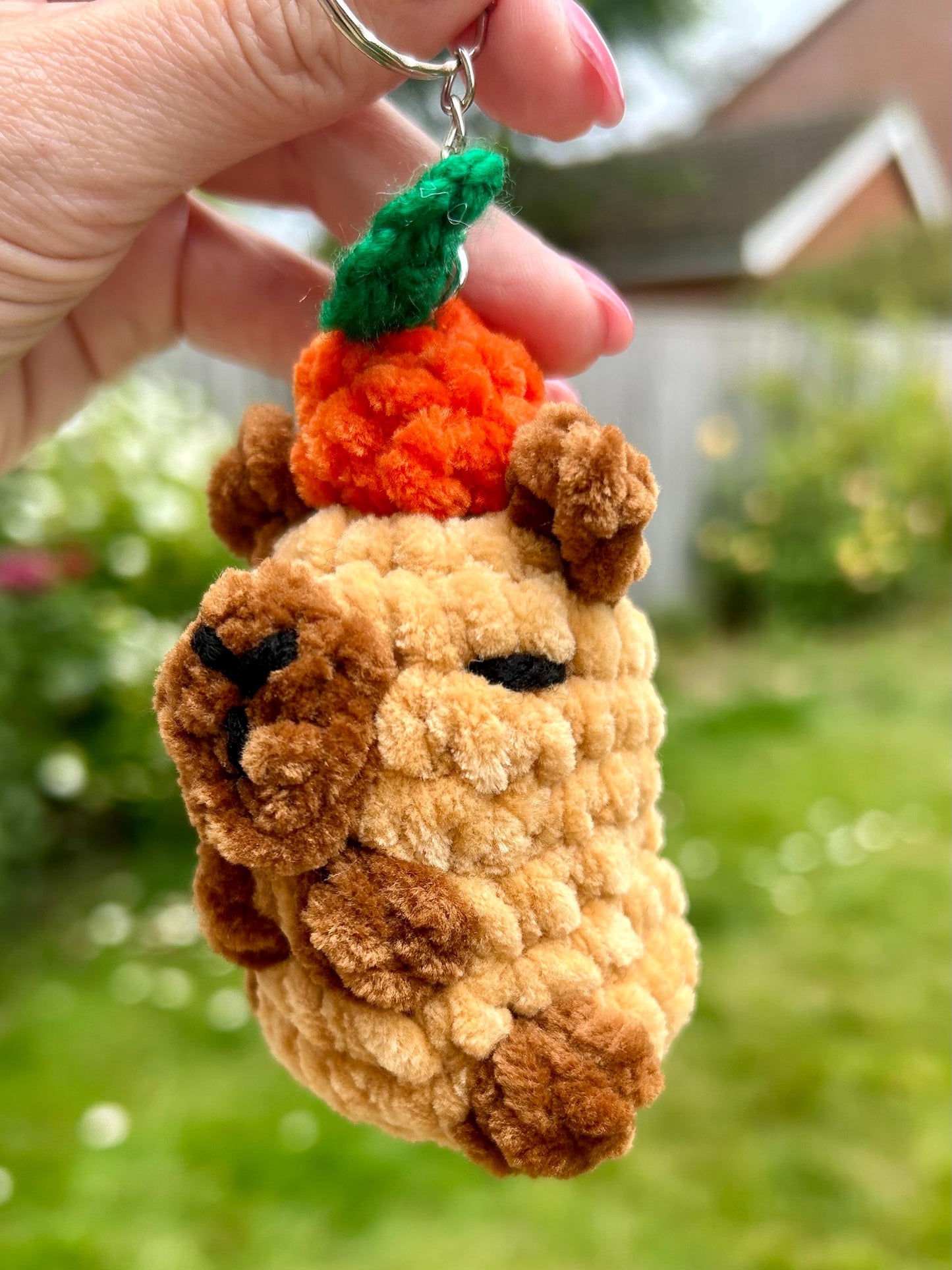 Capybara Crochet Keychain – Handmade Keyring for Animal Lovers