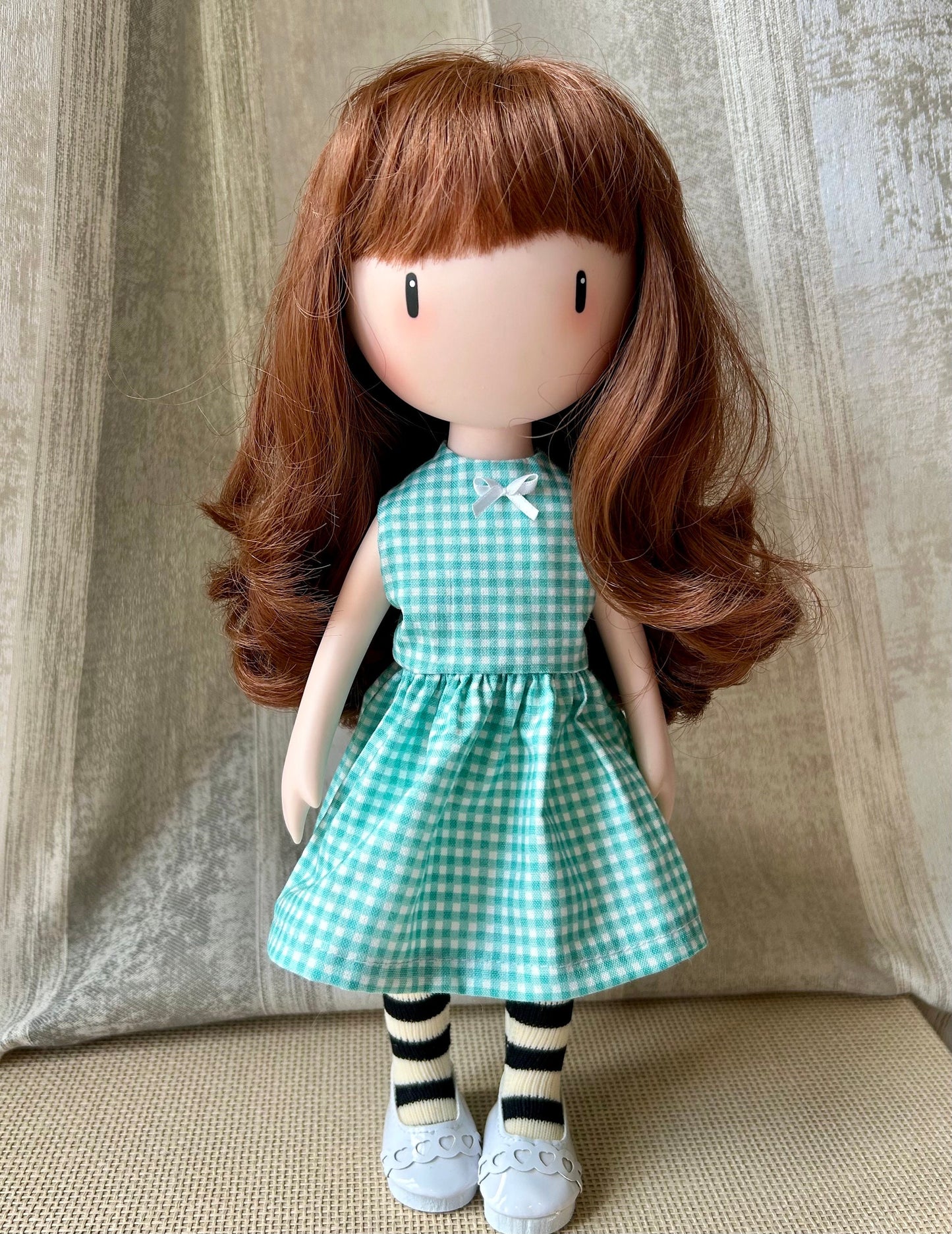 Gingham dress for Gorjuss dolls