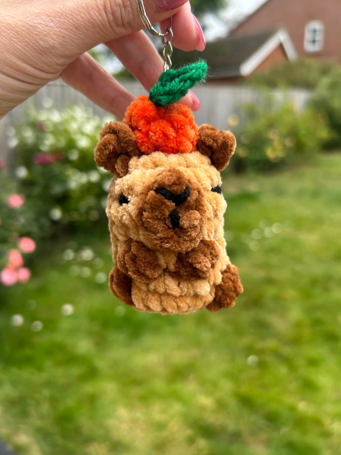 Capybara Crochet Keychain – Handmade Keyring for Animal Lovers