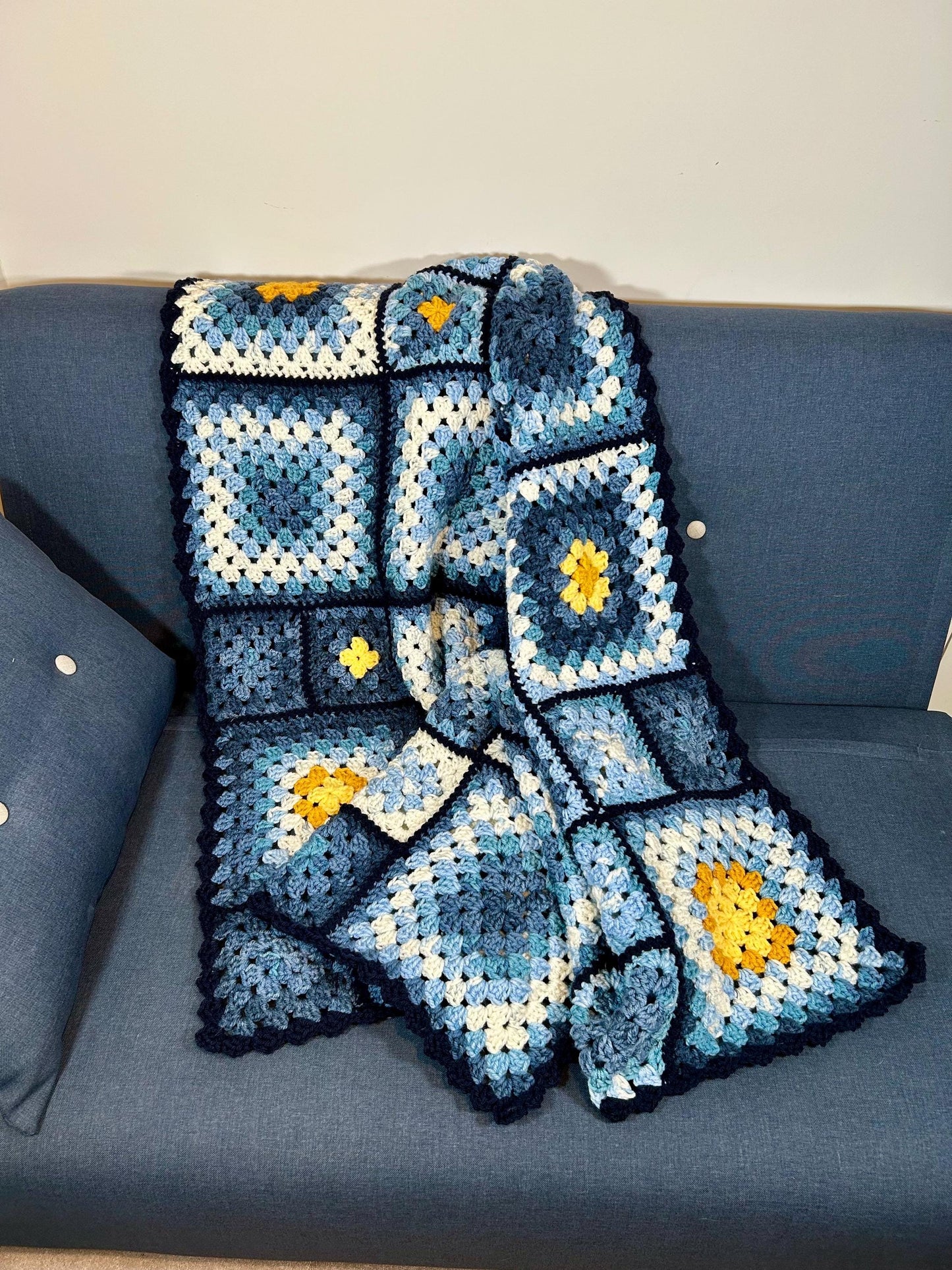 The Starry Night blanket crochet pattern. PDF download, UK and US terms.