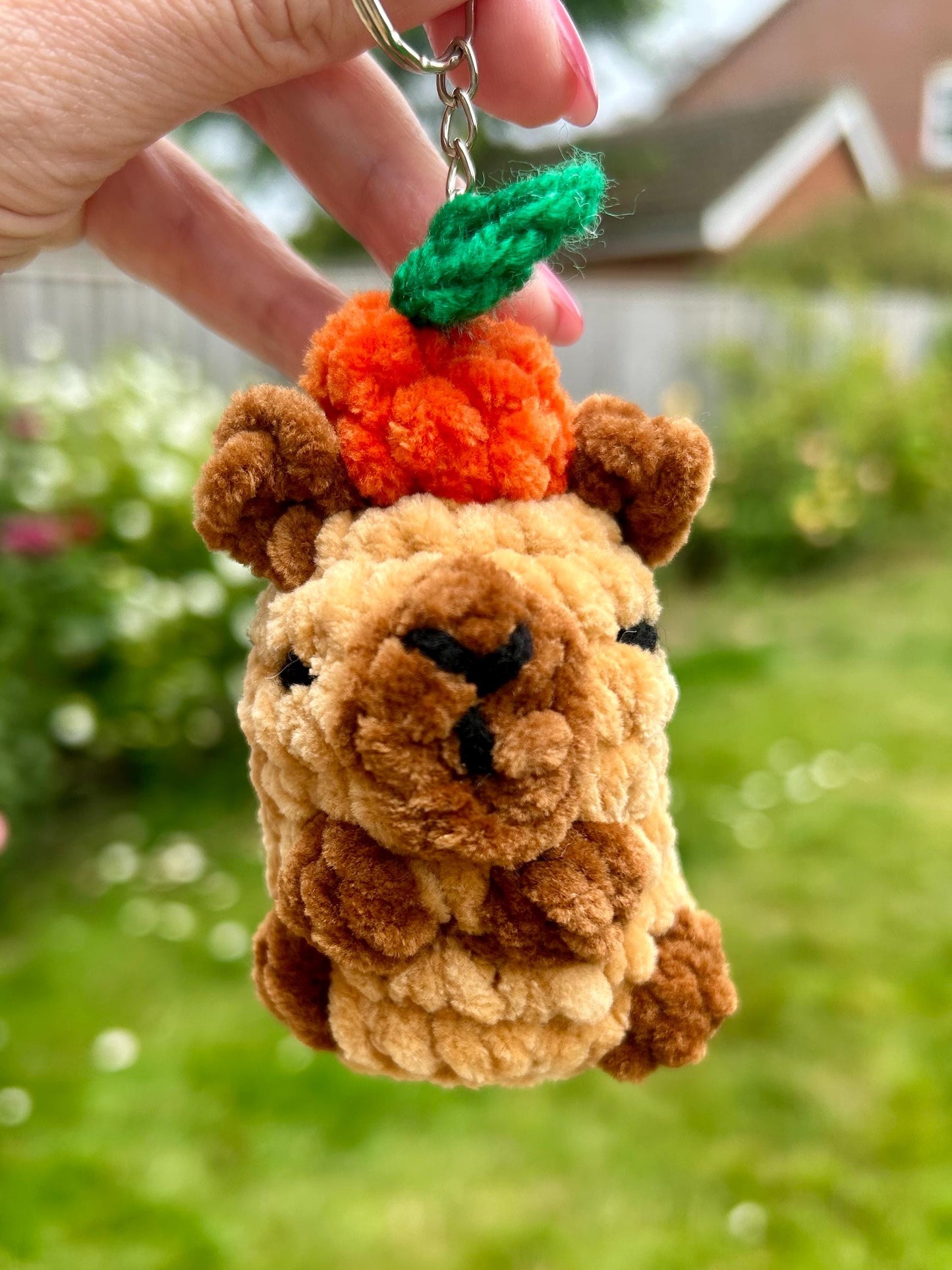 Capybara Crochet Keychain – Handmade Keyring for Animal Lovers