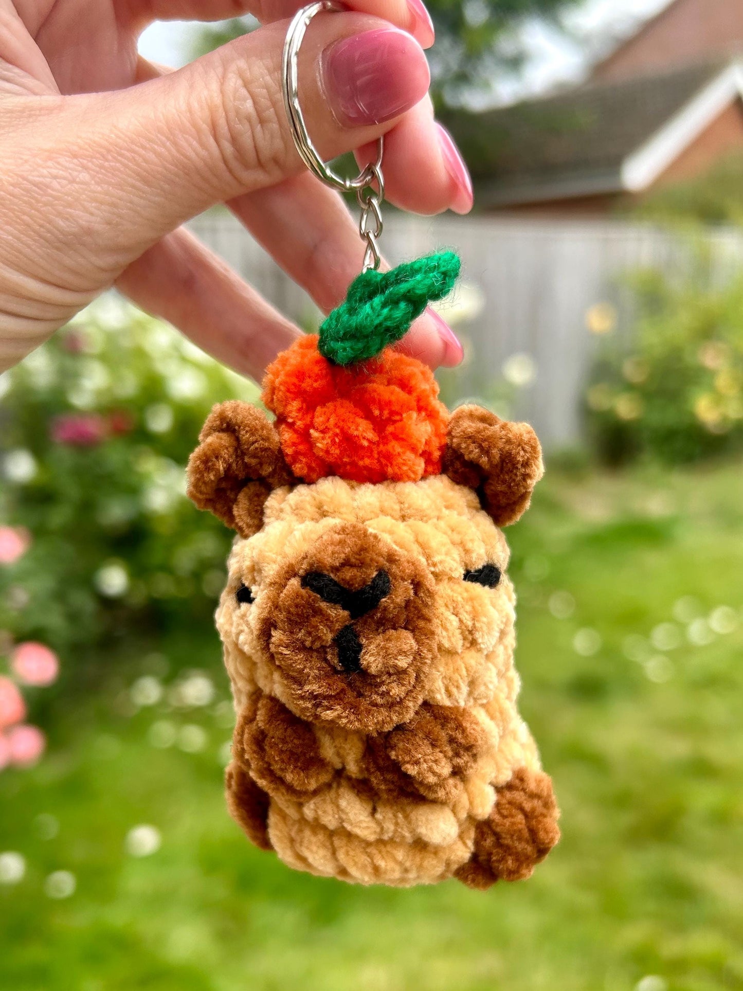 Capybara Crochet Keychain – Handmade Keyring for Animal Lovers