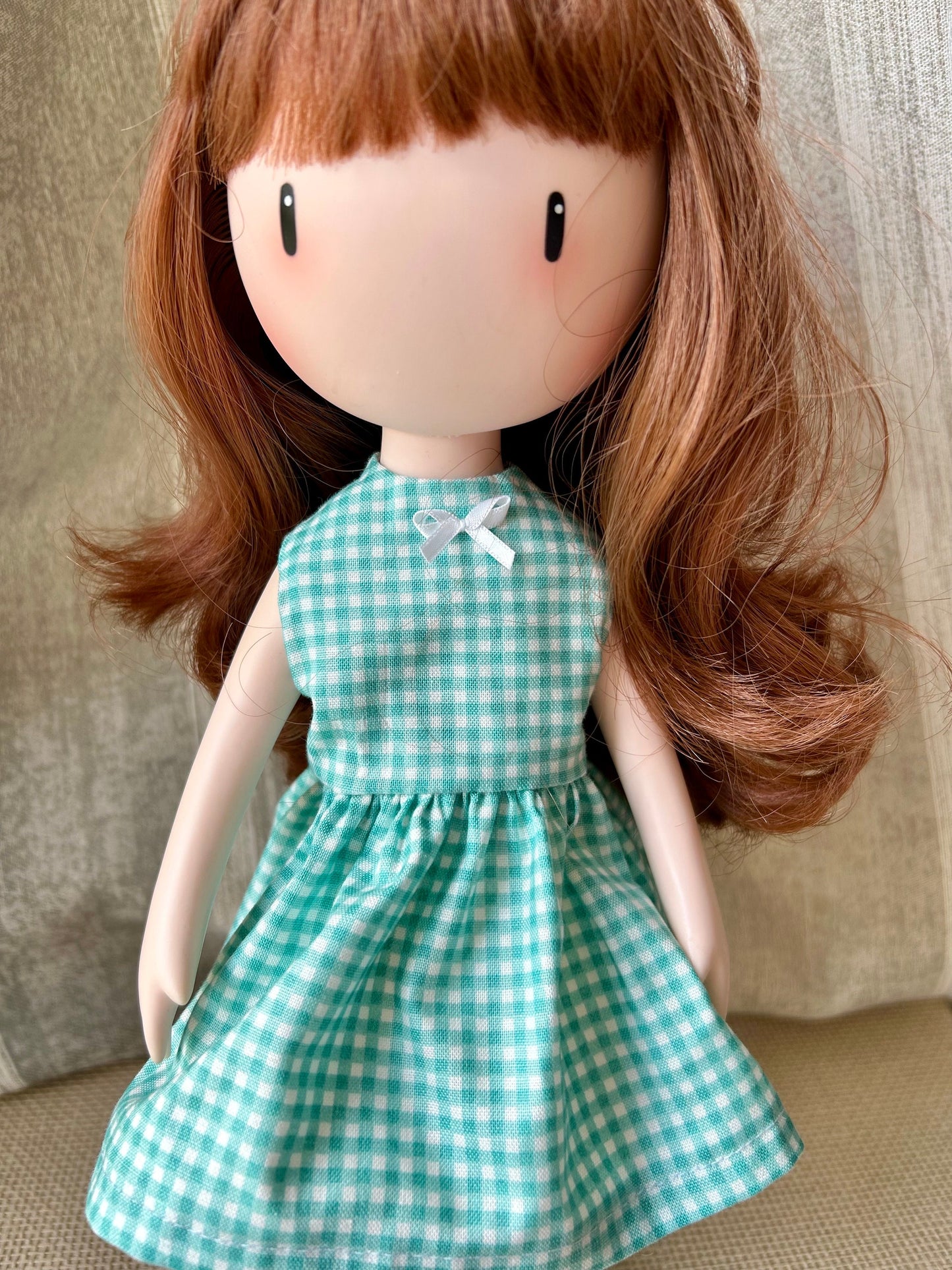 Gingham dress for Gorjuss dolls