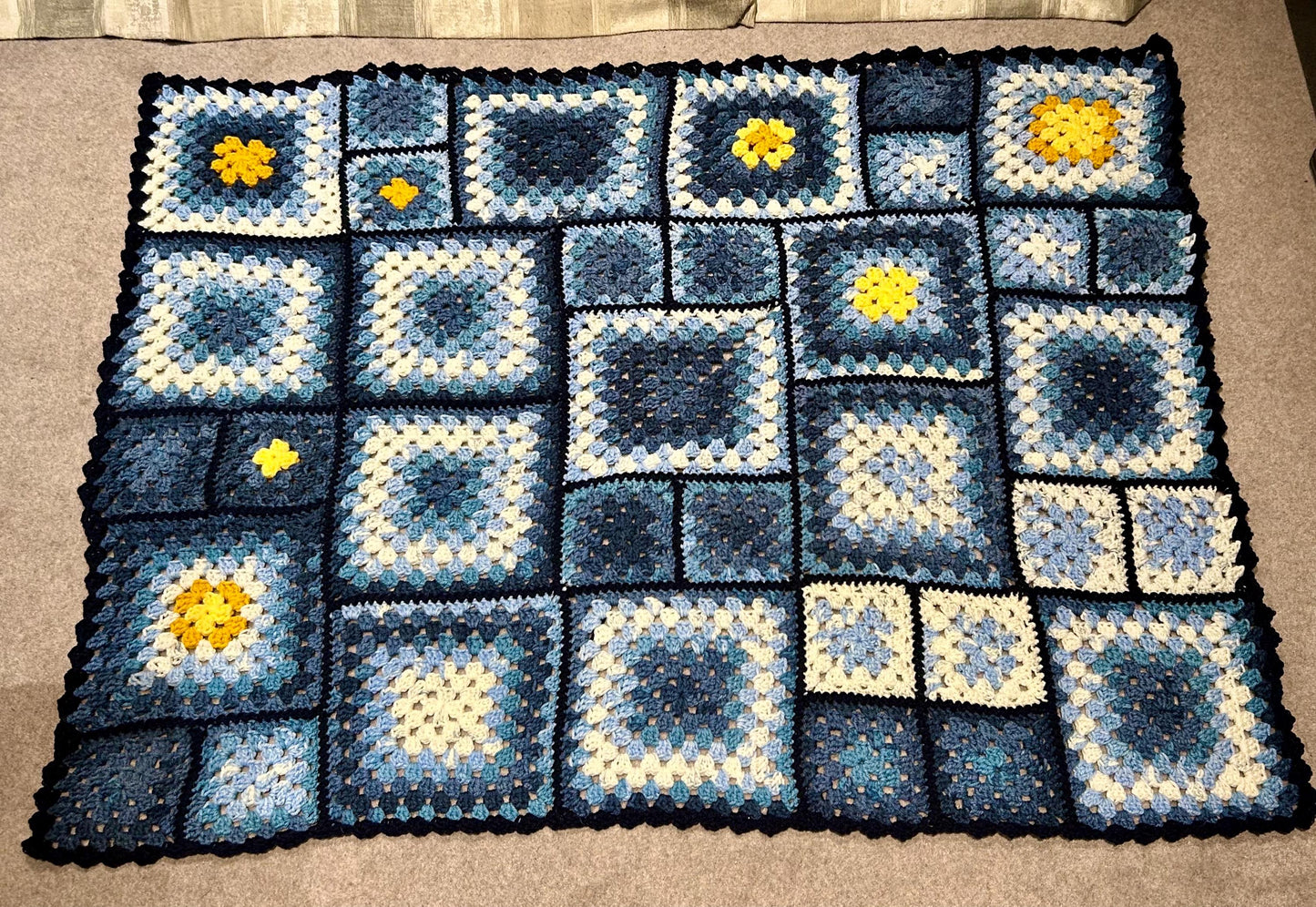 The Starry Night blanket crochet pattern. PDF download, UK and US terms.