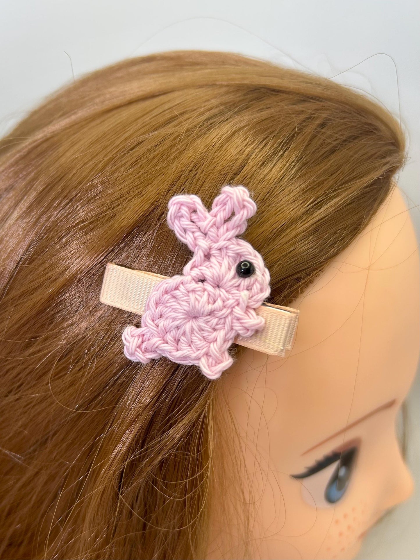 Crochet Hair Clips with Handmade  Applique: Flowers or animals