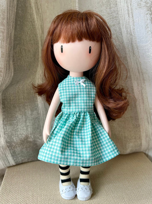 Gingham dress for Gorjuss dolls